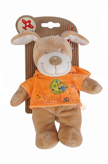  copains des bois peluche chien orange oiseau 